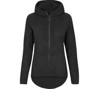 Urban Classics Sudadera con capucha de forro polar con cremallera para mujer Negro S