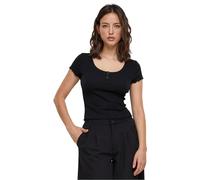 Urban Classics Ladies’ Rib babylock Mujer Camiseta Negro L 95% algodón, 5% elastán Regular