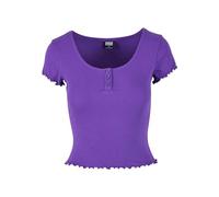 Urban Classics Ladies Rib Babylock tee Camiseta, Realviolet, L para Mujer