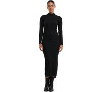 Urban Classics Tb6933-ladies Rib Longlseeve Mockneck Dress Vestido, Negro, S Mujeres