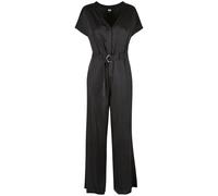 Urban Classics Ladies Satin Wide Leg Belt Jumpsuit Black Talla: S | Monos Outlet | Mujer | Negro