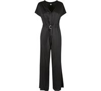 Urban Classics Ladies Satin Wide Leg Belt Jumpsuit Mono, Black, L De Las Mujeres