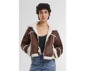 Urban Classics Ladies Shearling Jacket Brown/whitesand Talla: M | Cazadoras Cropped Outlet | Mujer | Marrón