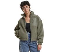 Urban Classics Ladies’ sherpa mix Mujer Chaqueta entre-tiempo Negro 100% poliéster