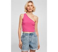Urban Classics Ladies Shirt Ladies Cropped Asymmetric Top Brightviolet 3XL