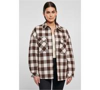 Urban Classics Ladies Shirt Ladies Flannel Padded Overshirt Pink/Brown 5XL