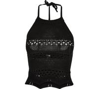 Urban Classics Ladies Short Crochet Knit Neckholder Top Black Talla: S | Camisetas de Tirantes Outlet | Mujer | Negro