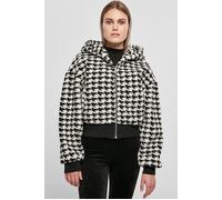 Urban Classics Ladies Short Oversized Aop Sherpa Jacket Blackhoundstooth Talla: S | Chaquetas de Piel Sintética Outlet | Mujer | Negro