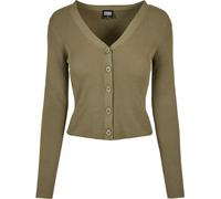 Urban Classics Ladies Short Rib Knit Cardigan Caqui 3XL
