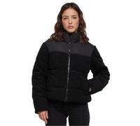 Urban Classics Ladies Short Sherpa Mix Puffer Jacket Chaqueta, Black/Black, M para Mujer