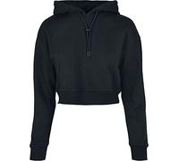 Urban Classics Ladies Short Terry Hoody Sudadera con Capucha, Negro, S para Mujer