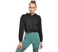 Urban Classics Ladies Short Terry Hoody Sudadera con Capucha, Negro, XS para Mujer