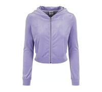 Urban Classics Ladies Short Velvet Zip Hoody Lavender Talla: M | Sudaderas con Capucha Outlet | Mujer
