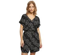 Urban Classics Ladies Short Viscose Belt Jumpsuit, Camiseta Mujer, Blackflower,