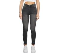 Urban Classics Ladies Skinny High Waist Open Hem Jeans, Pantalones Mujer, Black Washed,