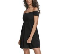 Urban Classics Ladies Smoked Off Shoulder Dress Vestido, Negro (Black 00007), 46 para Mujer