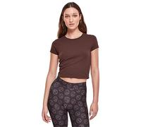 Urban Classics Ladies Stretch Jersey Cropped tee, Camiseta Mujer, Brown,