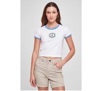 Urban Classics Ladies Stretch Jersey Cropped Tee White/horizonblue Talla: XXL | Camisetas de Seda Outlet | Mujer | Blanco