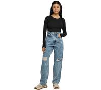 Urban Classics Ladies’ Stretch Jersey Longsleeved Mujer Camiseta Manga Larga Negro 3XL