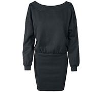 Urban Classics Ladies Sweat Off Shoulder Dress Vestido, Negro (Black 00007), 38 (Talla del Fabricante: Small) para Mujer