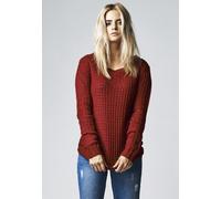 Urban Classics Jersey Largo de Cuello Ancho para Chicas Mujer Jersey de Punto Negro