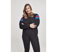 Urban Classics Ladies Sweater Ladies Sleeve Stripe Crew Black/Brightblue/Firered L