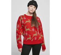 Urban Classics Ladies Sweatshirt Ladies Oversized Christmas Sweater Rojo/Dorado S