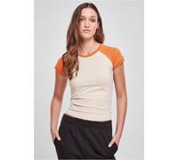 Urban Classics Ladies T-Shirt Ladies Organic Stretch Short Retro Baseball Tee 4XL