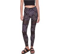 Urban Classics Ladies Tech Mesh AOP - Leggings para Mujer, Disponibles en Muchos Colores Diferentes, Tallas XS a 5XL, Blackflower, XS
