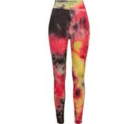 Urban Classics Ladies Tie Dye-Leggings de Cintura Alta, Rosa Oscuro/Negro, XS para Mujer