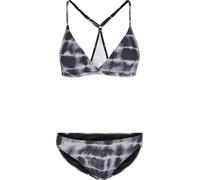 Urban Classics Ladies' Tie Dye Triangle Back Bikini Mujer Set Bikini Negro-Blanco M
