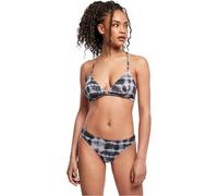 Urban Classics Ladies' Tie Dye Triangle Back Bikini Mujer Set Bikini Negro-Blanco XL