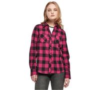Urban Classics Camisa de franela Turnup Checked mujer cuadros púrpura/negro S