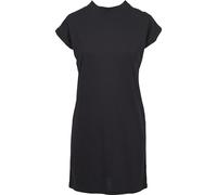 Urban Classics Vestido de manga corta para mujer Cuello estrecho 100% algodón Negro M