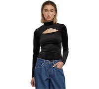 Urban Classics Ladies Velvet Cut-out Turtleneck Body Camiseta, Black, XS para Mujer