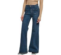 Urban Classics Ladies Vintage Flared Denim Pants Pantalones, Deepblue Washed, 27 para Mujer