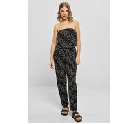 Urban Classics Ladies Viscose Bandeau Jumpsuit Blackflower Talla: XS | Monos Outlet | Mujer | Negro