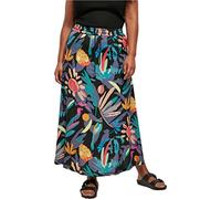 Urban Classics Ladies Viscose Midi Skirt Falda, blackfruity, XS De Las Mujeres