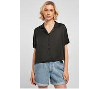 Urban Classics Ladies Viscose Satin Resort Shirt Black Talla: S | Outlet | Mujer | Negro