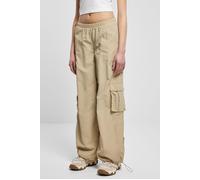 Urban Classics Ladies Wide Crinkle Nylon Cargo Pants Concrete Talla: XXL | Pantalones Cargo Outlet | Mujer | Gris