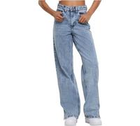 Urban Classics Ladies Wide Leg Slit Denim - Pantalones Mujer