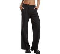 Urban Classics Ladies Wide Leg Trousers Mujer Pantalones de Tela Negro W28L32