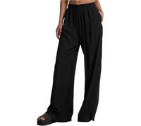 Urban Classics Ladies’ Wide-Leg Viscose Mujer Pantalones de Tela Negro 3XL 100% Viscosa Marlene