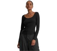 Urban Classics Ladies Wide Neck Mujer Camiseta Manga Larga Negro S 95% algodón, 5% elastán Estrechos