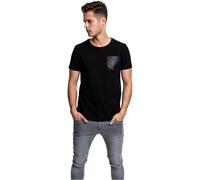 Urban Classics Leather Imitation Pocket tee Camiseta, Negro (Blk/blk 00017), Small para Hombre