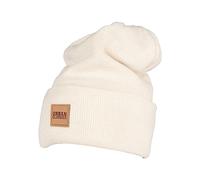 Urban Classics Leatherpatch Long Beanie Gorro de Punto, Marfil (Sand 208), Talla única Unisex Adulto