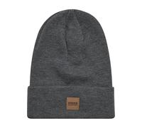 Urban Classics Leatherpatch Long Beanie Unisex Gorro Gris Marengo 100% Acrílico
