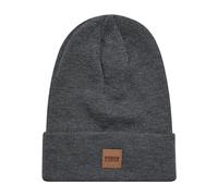 Urban Classics Leatherpatch Long Beanie Unisex Gorro Gris Marengo 100% poliacrílico