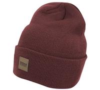 Urban Classics Leatherpatch Long Beanie Unisex Gorro Negro 100% Acrílico