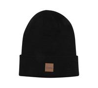Urban Classics Leatherpatch Long Beanie Unisex Gorro Negro 100% poliacrílico